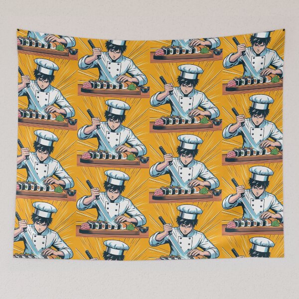 Item preview, Manga Chef Making Sushi Pop Art Style designed and sold by artofuniverse.