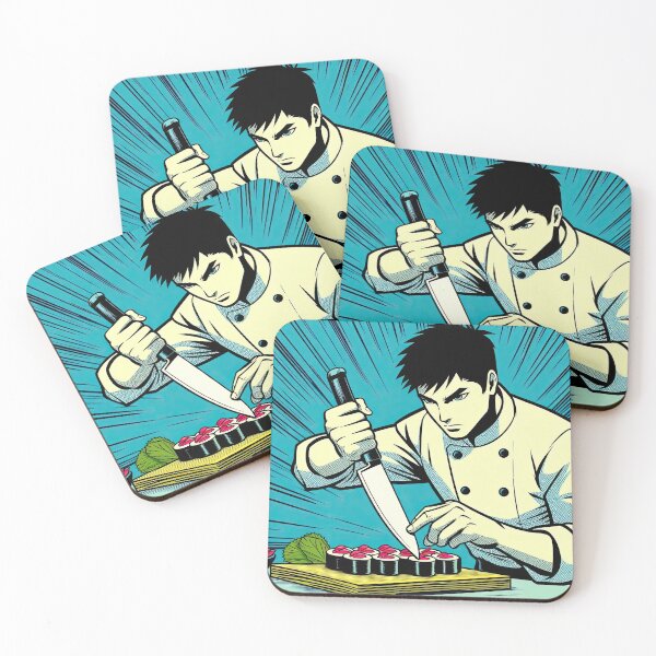 Item preview, Manga Chef Making Sushi Pop Art Style designed and sold by artofuniverse.