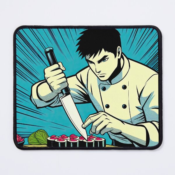 Item preview, Manga Chef Making Sushi Pop Art Style designed and sold by artofuniverse.