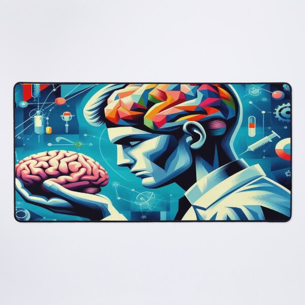 Item preview, Scientist Examines Brain Cubism Art Style designed and sold by Naomi Gutierrez Parrish.