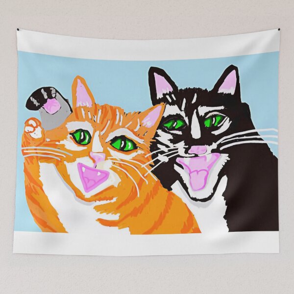 Item preview, The Two Happy Cats designed and sold by pinkyjainpan.