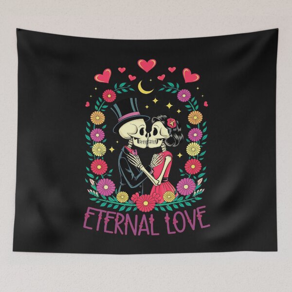 Item preview, Eternal Love: Skeleton Couple In A Day of the Dead Romance designed and sold by elynne9.