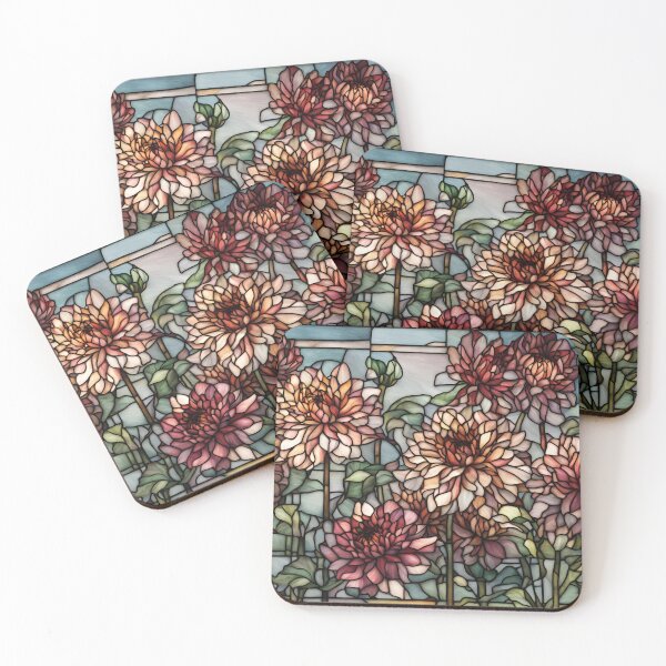 Item preview, Stained Glass Dahlia Garden designed and sold by StoryofPieces.