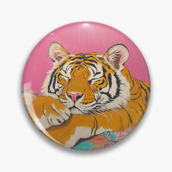 Artikelvorschau, Rosa Maximalist Tiger Preppy Malerei entworfen und verkauft von Creative Brat Design Studio.