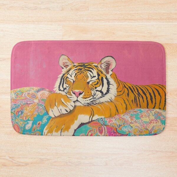 Item preview, Pink Maximalist Tiger Preppy Painting designed and sold by Creative Brat Design Studio.