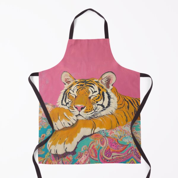 Item preview, Pink Maximalist Tiger Preppy Painting designed and sold by Creative Brat Design Studio.