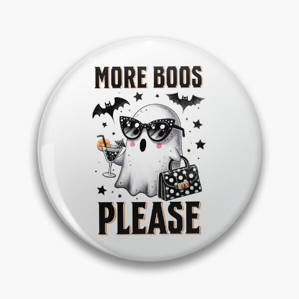 Item preview, More Boos, please Halloween ghost drinking a cocktail design  designed and sold by InspireGlow.