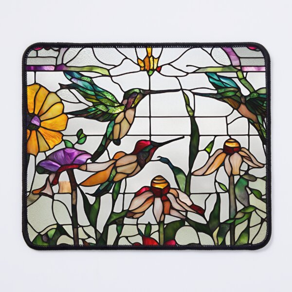 Item preview, Stained Glass Hummingbird and Flower Garden  designed and sold by StoryofPieces.