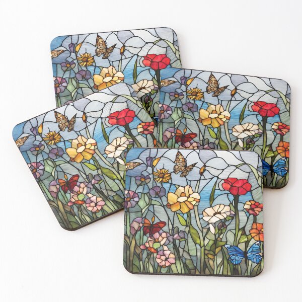Item preview, Stained Glass Butterfly Garden designed and sold by StoryofPieces.