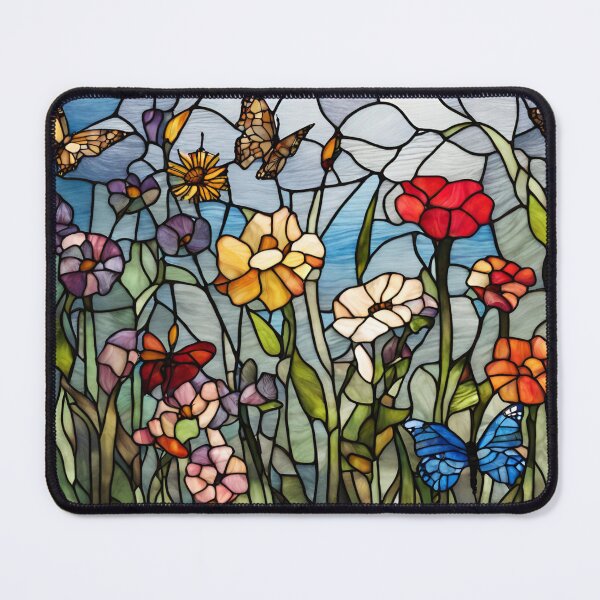 Item preview, Stained Glass Butterfly Garden designed and sold by StoryofPieces.