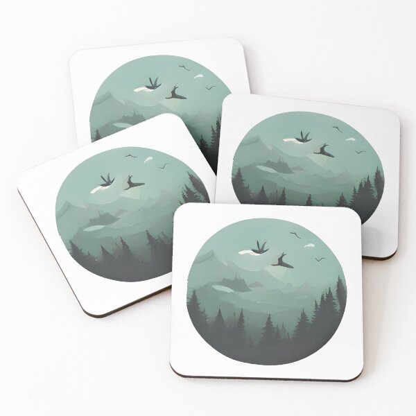 Item preview, Emerald Peaks and Soaring Birds designed and sold by SavvyJuanDesign.