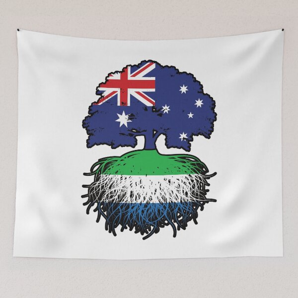 Item preview, Sierra Leone Sierra Leonean Australian Australia Tree Roots Flag designed and sold by FlagX.