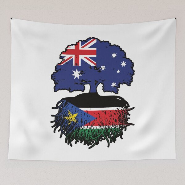 Item preview, South Sudan South Sudanese Australian Australia Tree Roots Flag designed and sold by FlagX.