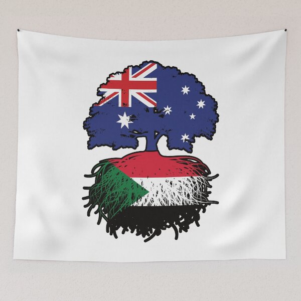 Item preview, Sudan Sudanese Australian Australia Tree Roots Flag designed and sold by FlagX.