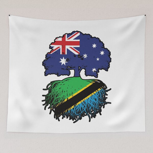 Item preview, Tanzania Tanzanian Australian Australia Tree Roots Flag designed and sold by FlagX.