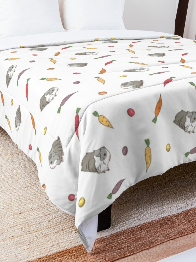 Alternate view of Carrots and Silkie Guinea Pigs Pattern Comforter