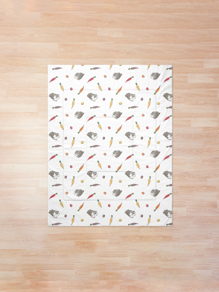 Alternate view of Carrots and Silkie Guinea Pigs Pattern Comforter