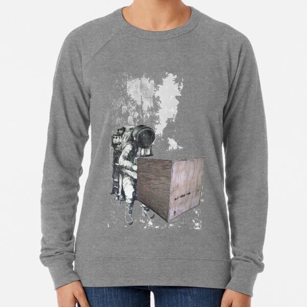 Astronaut delivering a box Lightweight Sweatshirt