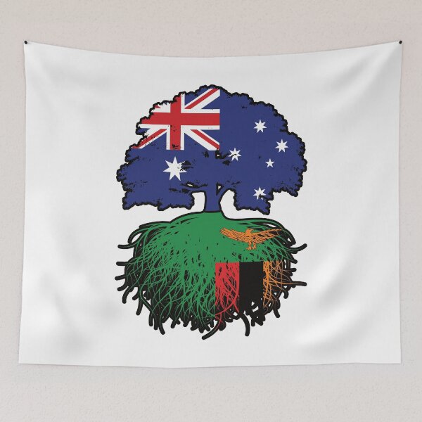Item preview, Zambia Zambian Australian Australia Tree Roots Flag designed and sold by FlagX.