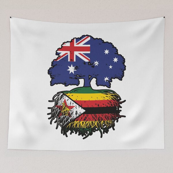 Item preview, Zimbabwe Zimbabwean Australian Australia Tree Roots Flag designed and sold by FlagX.
