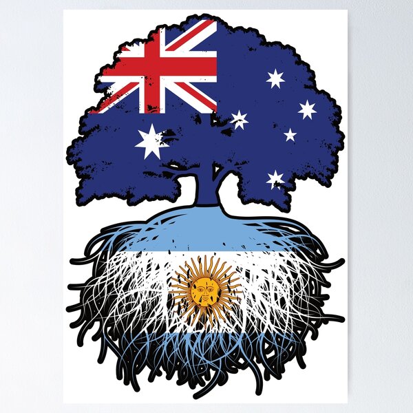 Item preview, Argentina Argentine Australian Australia Tree Roots Flag designed and sold by FlagX.