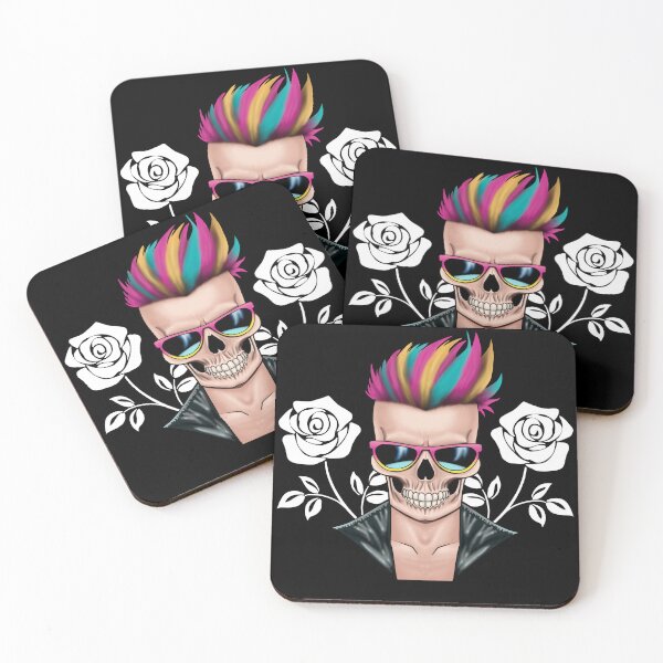 Item preview, Punk Skull Rock n Roll White Flowes designed and sold by Naminuzaki.