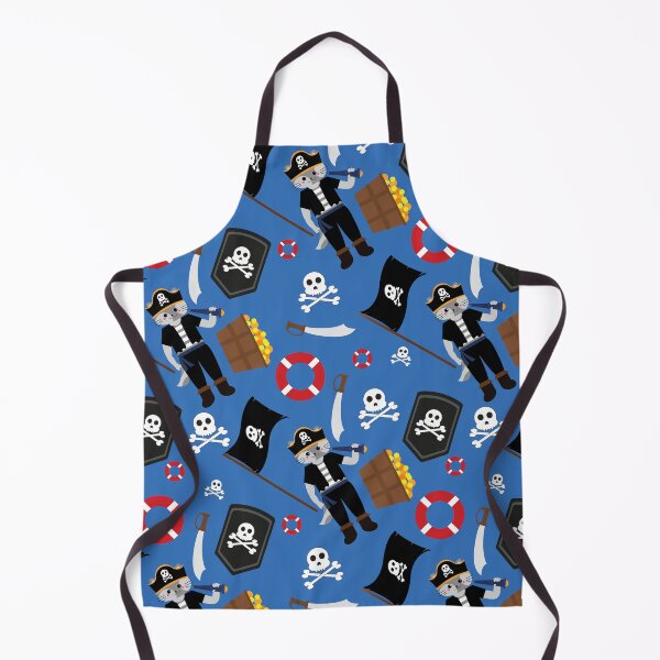 Item preview, pirate cat skull crossbones blue designed and sold by Gossip Rag.