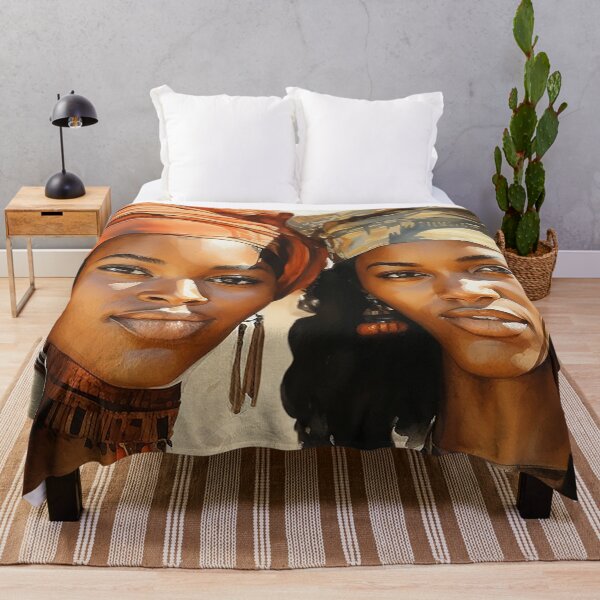 Item preview, Sisters of the Sun - Two African Women Posing In Traditional Garb - Black Art - Watercolor Art designed and sold by CastleBySea.