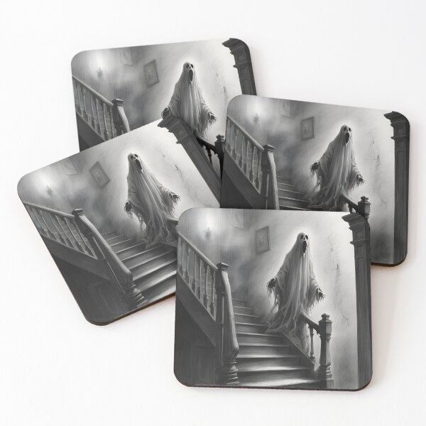 Item preview, Pencil Sketch of a Scary Ghost on Stairs in Black and White designed and sold by creativaimages.