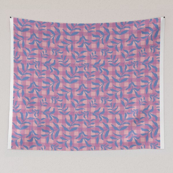 Item preview, Picnic en colores pastel || Estampado de cuadros vichy rosas || Hojas moradas designed and sold by Stacey Spivak.