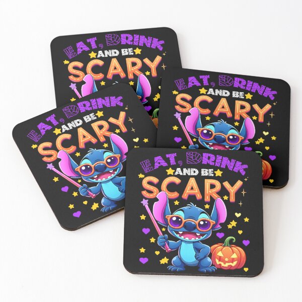 Item preview, Halloween Stitch : Eat Drink and Be Scary - A Funny Cute Stitch Design for Halloween designed and sold by TheInkyOwl-TIO.