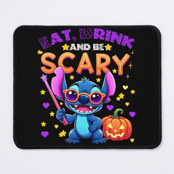 Item preview, Halloween Stitch : Eat Drink and Be Scary - A Funny Cute Stitch Design for Halloween designed and sold by TheInkyOwl-TIO.