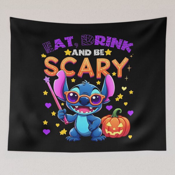 Item preview, Halloween Stitch : Eat Drink and Be Scary - A Funny Cute Stitch Design for Halloween designed and sold by TheInkyOwl-TIO.