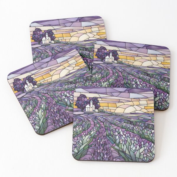 Item preview, Stained Glass Lavender Fields  designed and sold by StoryofPieces.