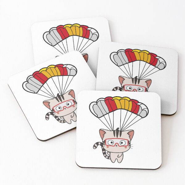 Item preview, Happy tabby cat has a parachute designed and sold by Pet Station.