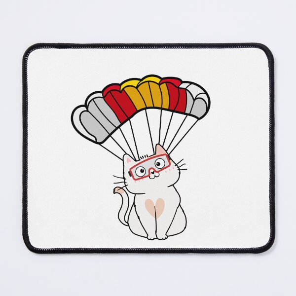 Item preview, Happy White cat has a parachute designed and sold by Pet Station.