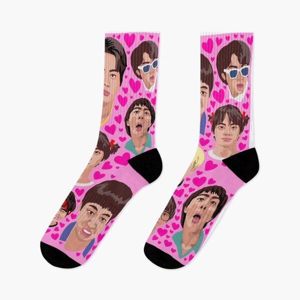 Item preview, Sockjin pink socks inspired by BTS Jin designed and sold by fortissimotees.