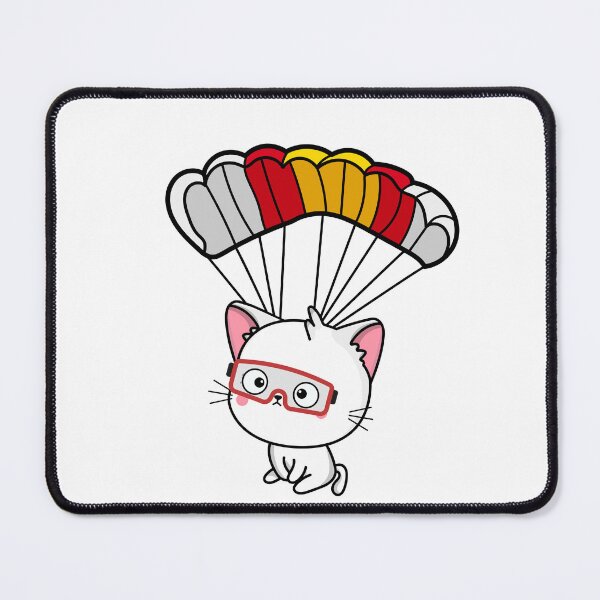 Item preview, Happy White cat has a parachute designed and sold by Pet Station.