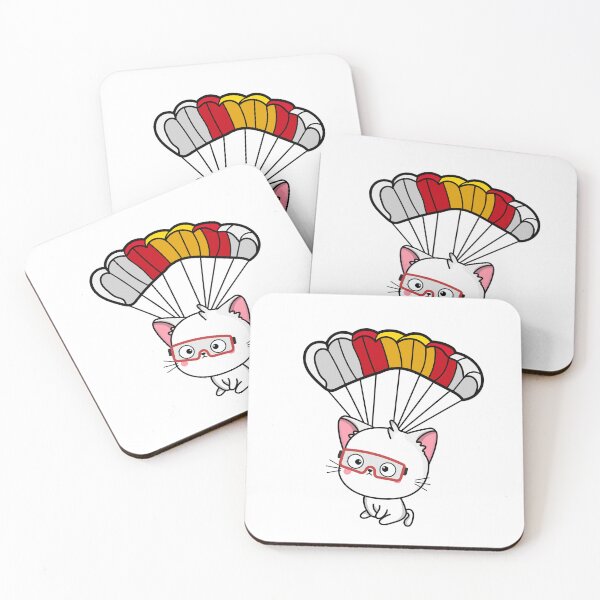 Item preview, Happy White cat has a parachute designed and sold by Pet Station.