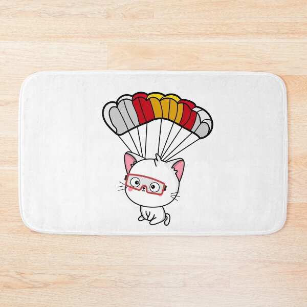 Item preview, Happy White cat has a parachute designed and sold by Pet Station.