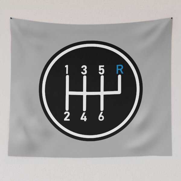 Item preview, 6 Speed Manual Transmission Logo 1 (Blue R Top Right) designed and sold by 718Raindeer.
