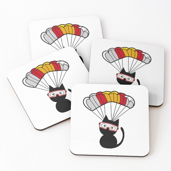 Item preview, Happy black cat has a parachute designed and sold by Pet Station.