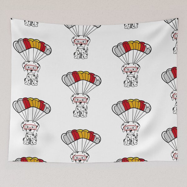Item preview, Happy dalmatian dog has a parachute designed and sold by Pet Station.