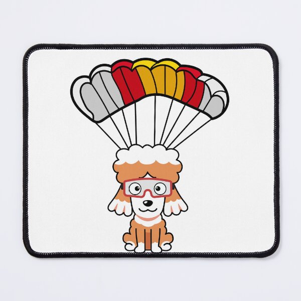 Item preview, Happy poodle dog has a parachute designed and sold by Pet Station.