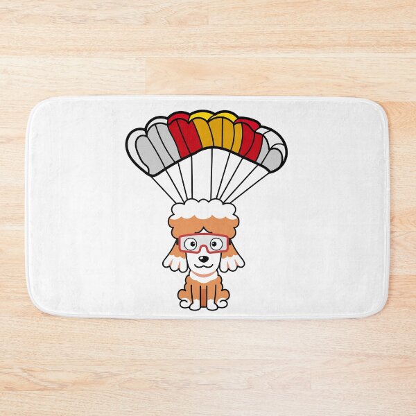 Item preview, Happy poodle dog has a parachute designed and sold by Pet Station.