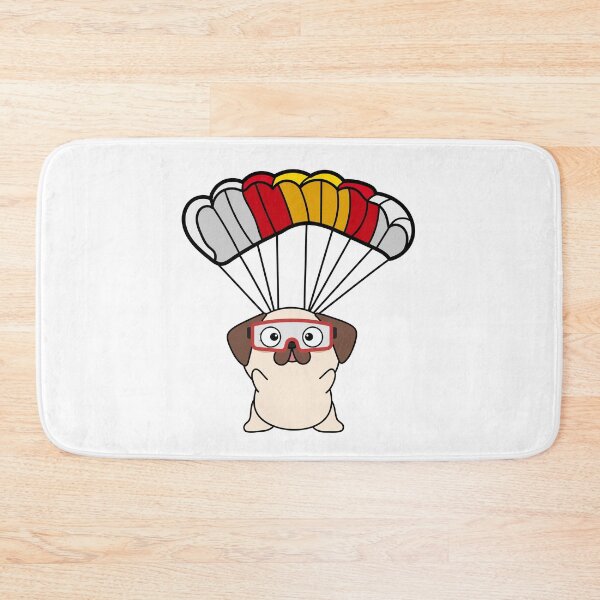 Item preview, Happy Pug dog has a parachute designed and sold by Pet Station.