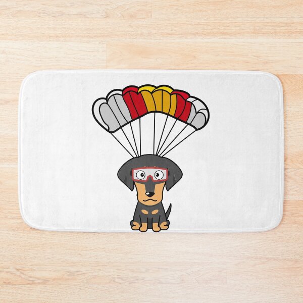 Item preview, Happy dachshund dog has a parachute designed and sold by Pet Station.
