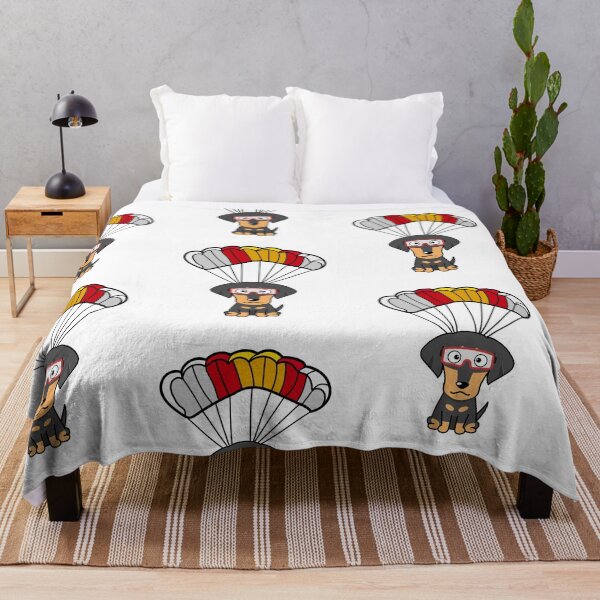 Item preview, Happy dachshund dog has a parachute designed and sold by Pet Station.