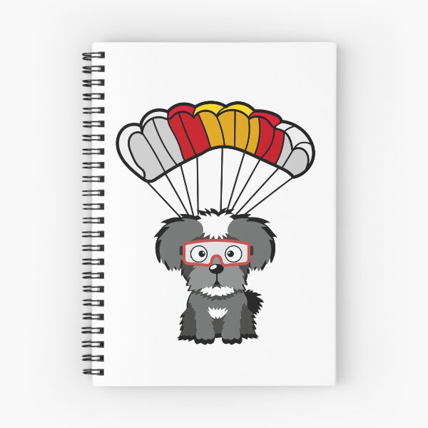 Item preview, Happy schnauzer dog has a parachute designed and sold by Pet Station.