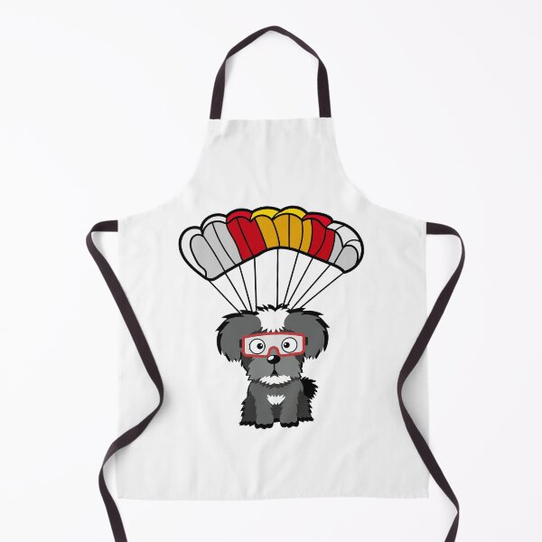 Item preview, Happy schnauzer dog has a parachute designed and sold by Pet Station.